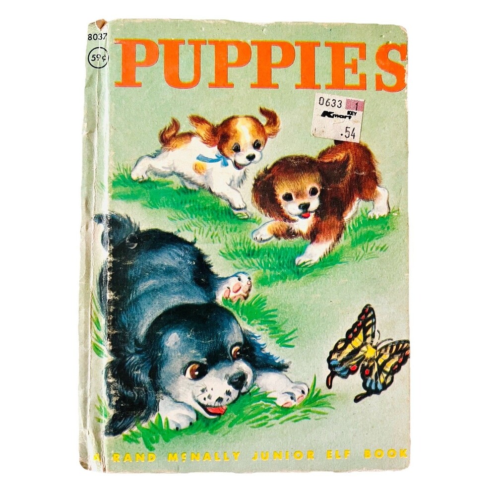 Vintage Rand McNally Puppies Junior Elf Book 1960s Children's Dog Storybook